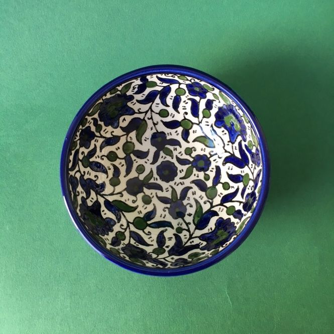 Hovedbilde Keramikkskål, blå og grønn 12 cm