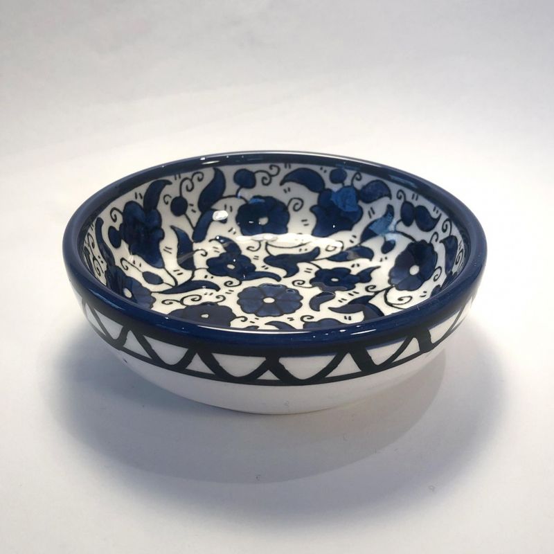 Liten keramikkskål, blå. 10 cm