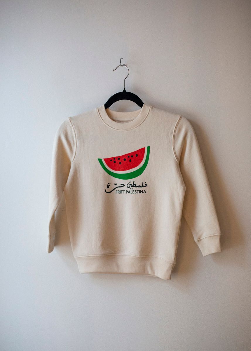 Barn: silketrykket collegegenser - vannmelon