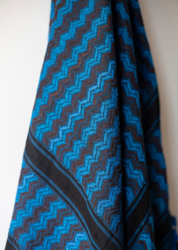 Stor keffiyeh, blå og brun