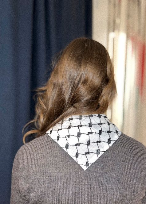 Hovedbilde Keffiyeh-tørkle / lite skjerf - hvit og svart