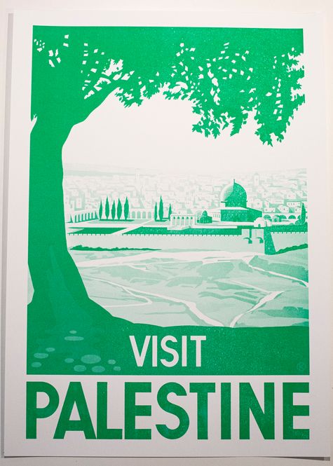 Hovedbilde Plakat - Visit Palestine, grønn